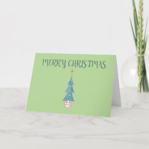 Tarjeta Feliz Navidad Árbol de Navidad Vintage de los años