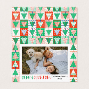Tarjeta Feliz Navidad Árboles de Navidad de Patchwork Mode