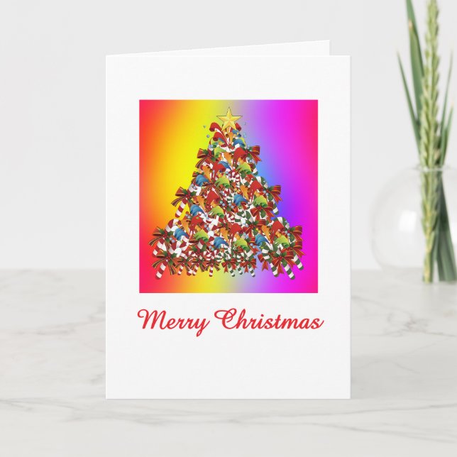 Tarjeta Feliz Navidad Arcoíris Navideño   (Anverso)