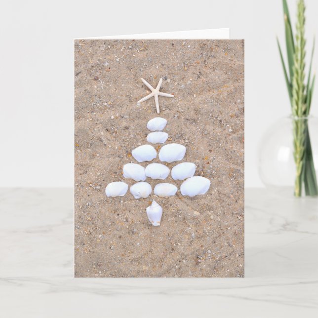 Tarjeta Feliz Navidad - Arena de Árbol de Navidad (Anverso)
