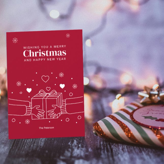 Tarjeta Feliz Navidad | Arte de Línea de la Alegría de Dar (Subido por el creador)