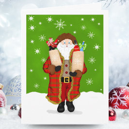 Tarjeta Feliz Navidad Barman Santa Claus con Licor 