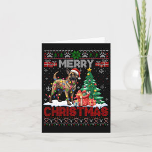 Tarjeta Feliz Navidad Belga Malinois Dog Lover Ugly Xm