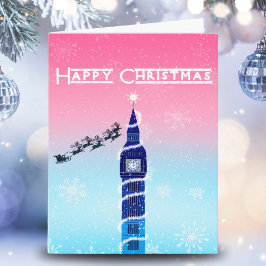 Tarjeta Feliz Navidad Big Ben con Santa