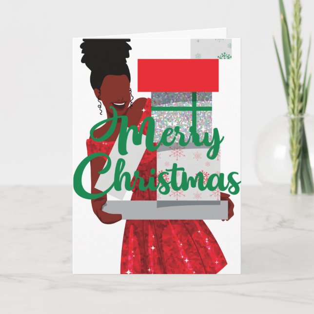 Tarjeta Feliz Navidad Black African American Women Card (Anverso)
