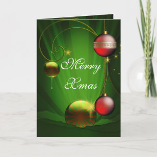 Tarjeta Feliz Navidad Bolas Rojas