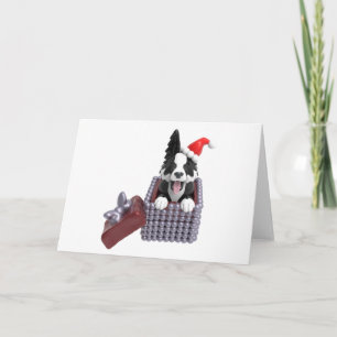 Tarjeta Feliz Navidad Border Collie