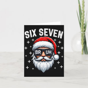 Tarjeta Feliz Navidad Bruh Cara de Santa 67 Meme Divertido