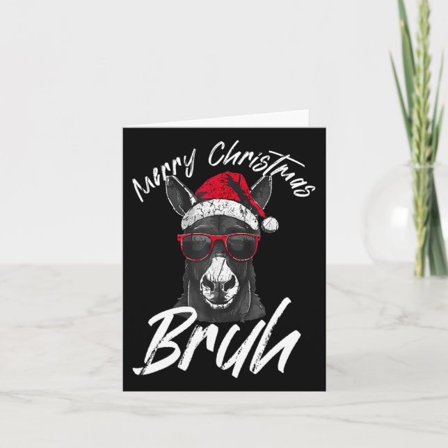 Tarjeta Feliz Navidad Bruh Gracioso Dominick El Burro Xma (Anverso)