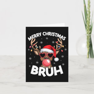 Tarjeta Feliz Navidad Bruh reno Divertido niño de Navidad