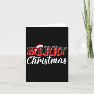 Tarjeta Feliz Navidad Búfalo Plactado Red Santa Family Mat