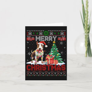 Tarjeta Feliz Navidad Bull Terrier Perro Amantes de Nocheb