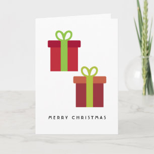 Tarjeta Feliz Navidad Cajas simples de regalo Minimalista