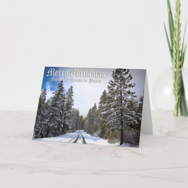 TARJETA FELIZ NAVIDAD - CAMINO NEVADO (Anverso)