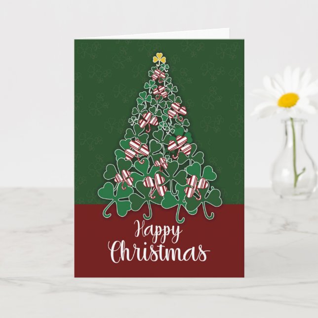 Tarjeta Feliz Navidad Candy Cane Árbol de Navidad (Planta pequeña)
