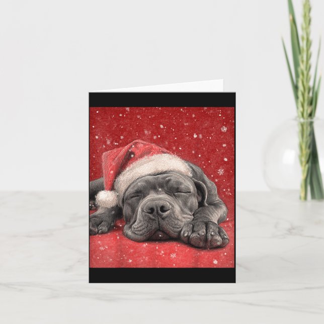 Tarjeta Feliz Navidad Cane Corso  (Anverso)
