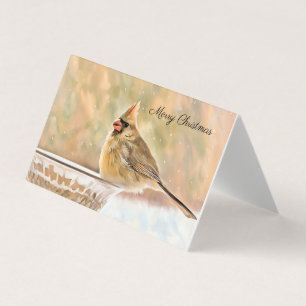 Tarjeta Feliz Navidad - Cardenal femenino