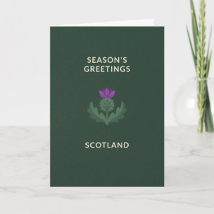 Tarjeta Feliz Navidad Cardo Escocés Verde