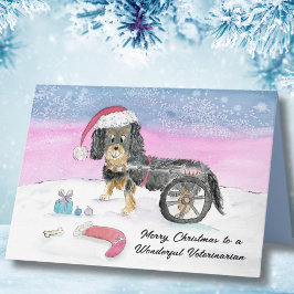 Tarjeta Feliz Navidad Cavalier King Charles Spaniel veteri