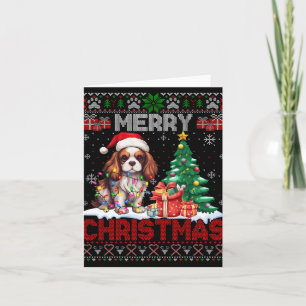 Tarjeta Feliz Navidad Cavalier King Dog ama a los feos nav