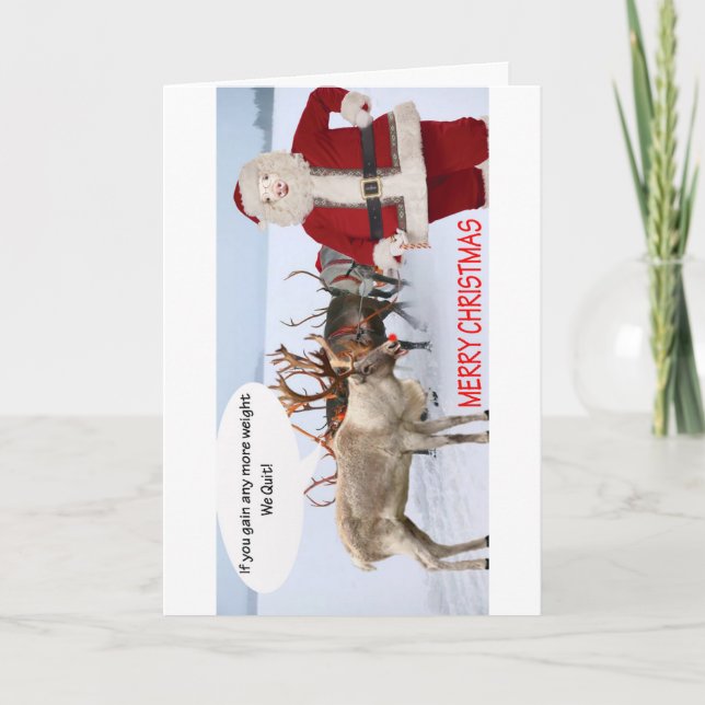 Tarjeta ¡Feliz Navidad! Cerdo como Santa (Anverso)