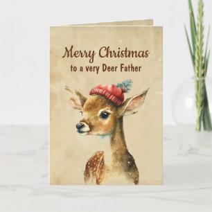 Tarjeta Feliz Navidad Ciervo Muy Padre