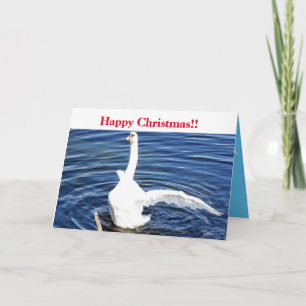 Tarjeta Feliz Navidad Cisne