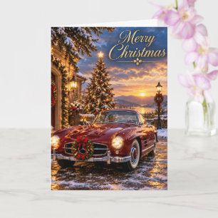 Tarjeta Feliz Navidad Clásico Mercedes Benz