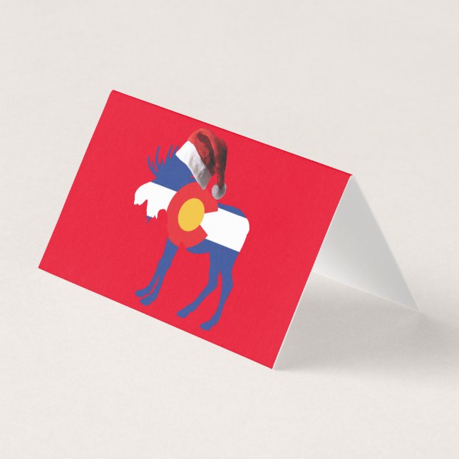 Tarjeta Feliz Navidad Colorado Moose (Anverso)