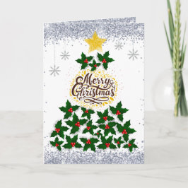 Tarjeta Feliz Navidad con árbol de Navidad
