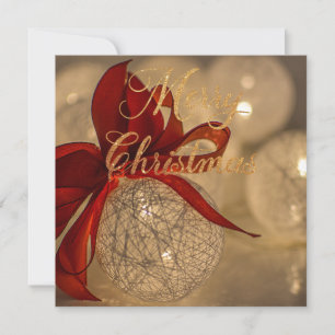 Tarjeta Feliz navidad con bolas de luz