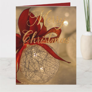 Tarjeta Feliz navidad con bolas de luz