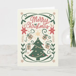 Tarjeta Feliz Navidad con un árbol