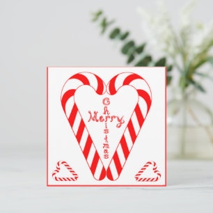 Tarjeta Feliz Navidad Cruz En Corazón Caramelo 2 Corazones