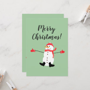Tarjeta Feliz Navidad Cute Frosty Snowman