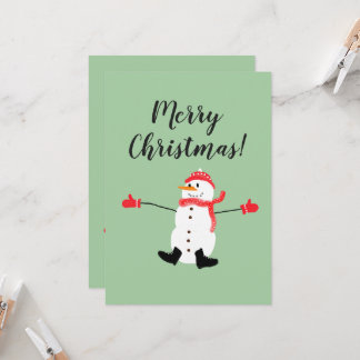 Tarjeta Feliz Navidad Cute Frosty Snowman