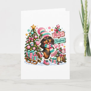 Tarjeta Feliz Navidad Dachshund