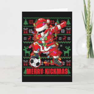 Tarjeta Feliz Navidad de fútbol Kickmas Suéter feo para jó