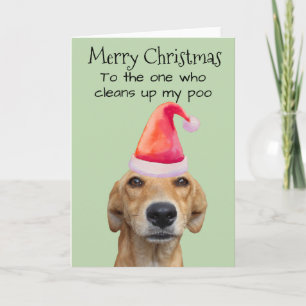Tarjeta Feliz Navidad De Parte Del Perro Humor Divertido