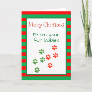 Tarjeta Feliz Navidad de Perros Gatos Mascotas Multiple