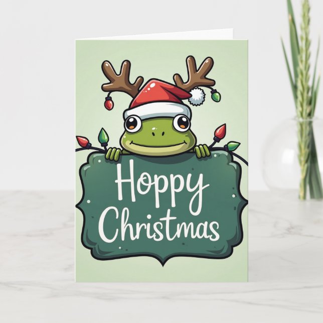 Tarjeta Feliz Navidad de Rana (Anverso)