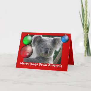 Tarjeta Feliz Navidad Desde Australia Koala