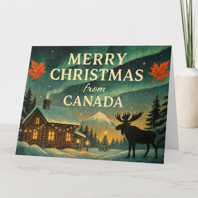 Tarjeta Feliz Navidad desde Canadá (Anverso)