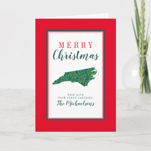 Tarjeta Feliz Navidad desde Carolina del Norte