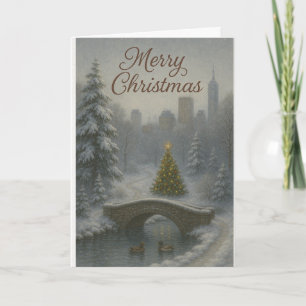 Tarjeta Feliz Navidad desde Central Park – Invierno Elegan