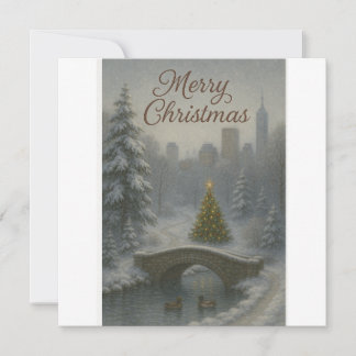 Tarjeta Feliz Navidad desde Central Park – Invierno Elegan