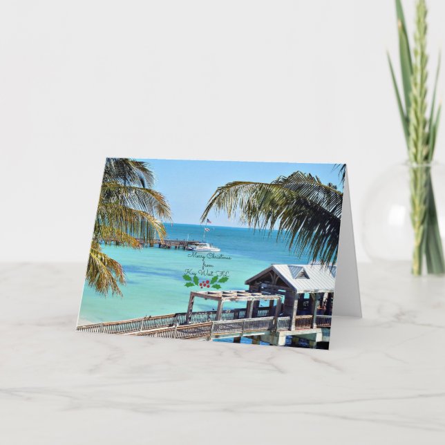Tarjeta Feliz Navidad desde Key West, FL (Anverso)