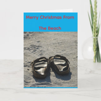 Tarjeta Feliz Navidad Desde La Playa