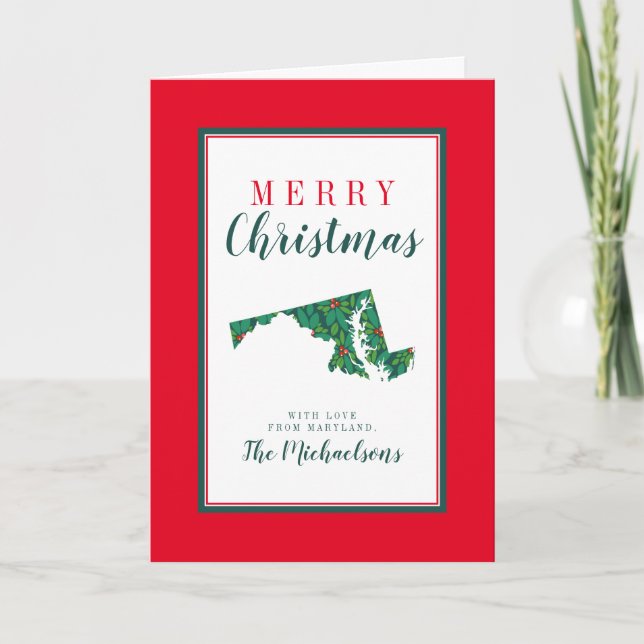 Tarjeta Feliz Navidad desde Maryland (Anverso)