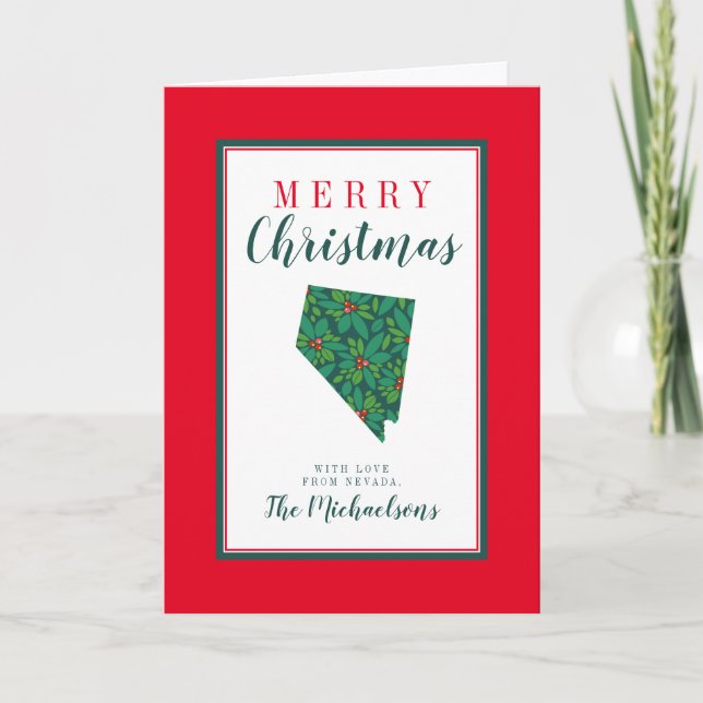 Tarjeta Feliz Navidad desde Nevada (Anverso)